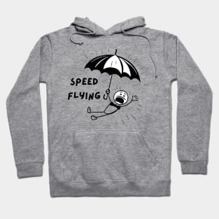 Funny stickman parachutist. Speed flying Hoodie